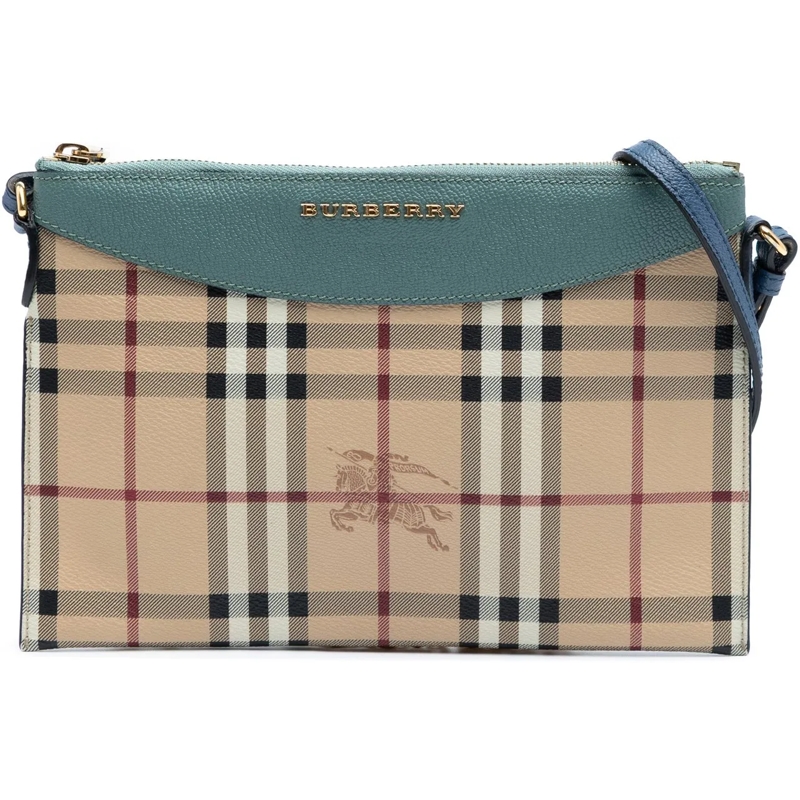 Burberry Sac à bandoulière Haymarket Check Canvas Peyton Crossbody braun