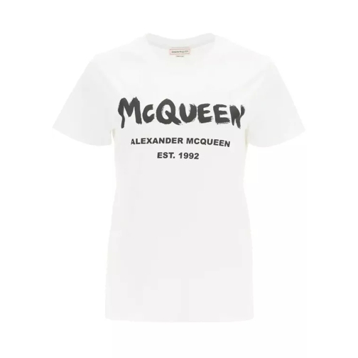 Alexander McQueen White Cotton Logo T-Shirt White T-shirts