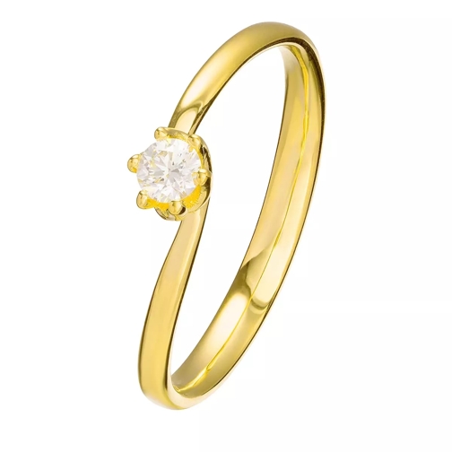 diamondline Ring 375 1 Diamond approx. 0,12 ct. H-si  Yellow Gold Solitaire Ring