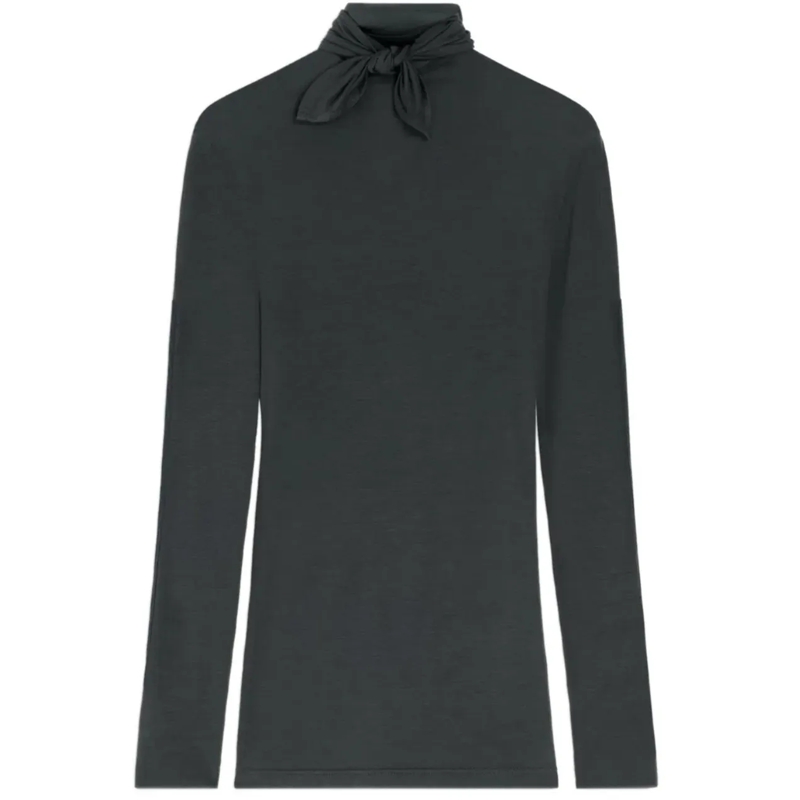 Lemaire T-shirt Foulard Top With Patchs Coal grau