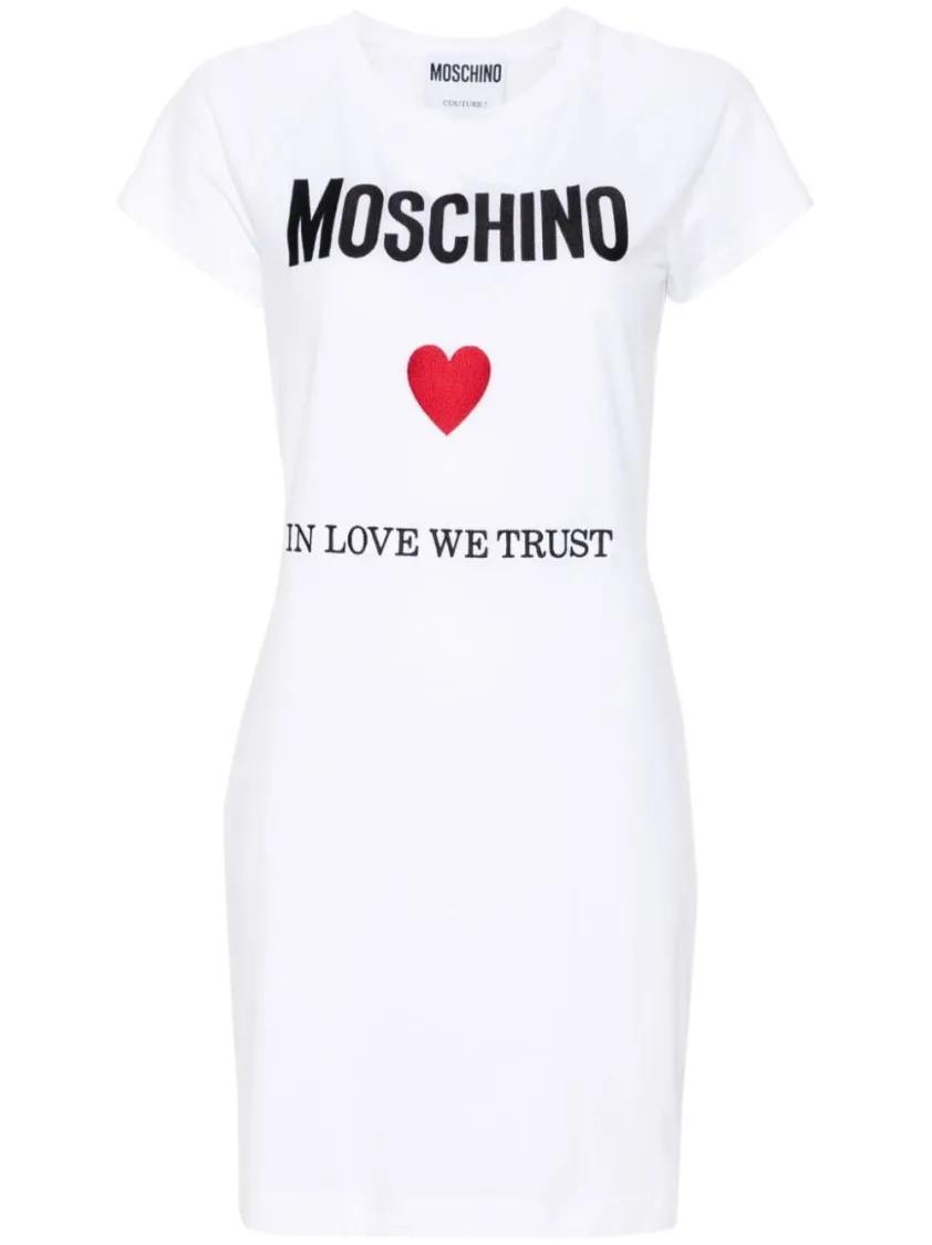 Moschino - White Cotton Dress - Größe 42 - weiß