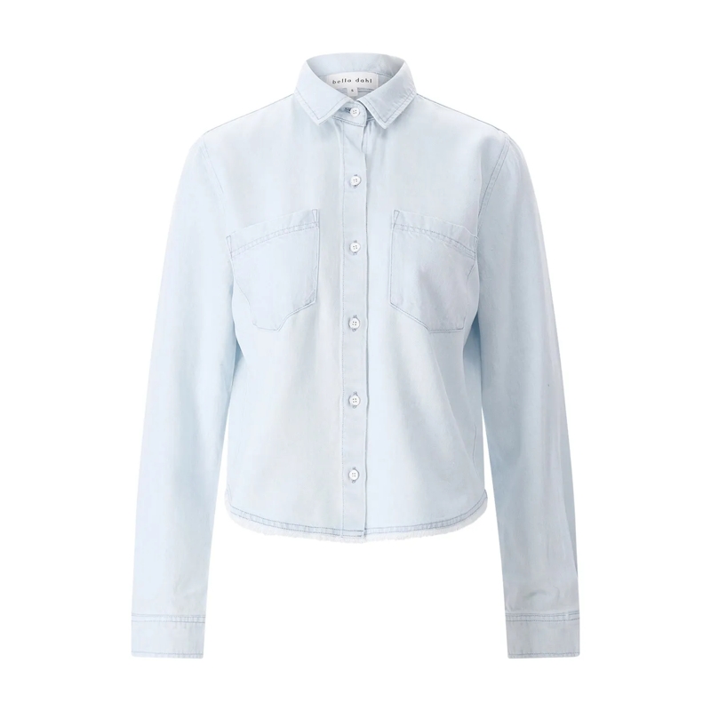 Bella Dahl Bluse Hemdbluse in Jeans-Optik blau