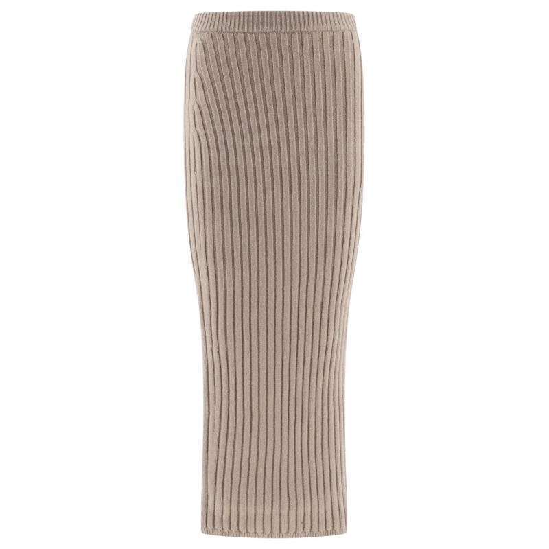 Max Mara Bleistiftrock Wool And Cashmere Knit Skirt Grey
