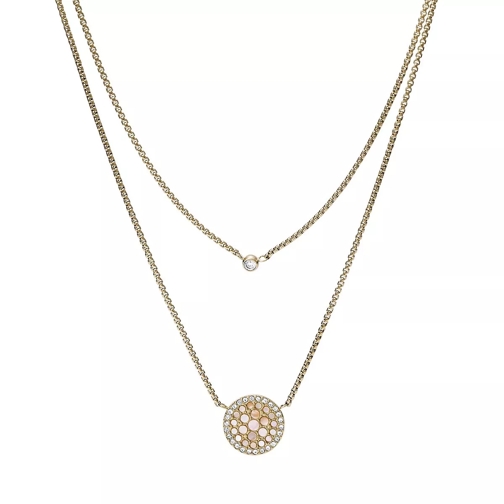 Fossil Val Duo Mosaic Stainless Steel Necklace Gold Collana corta