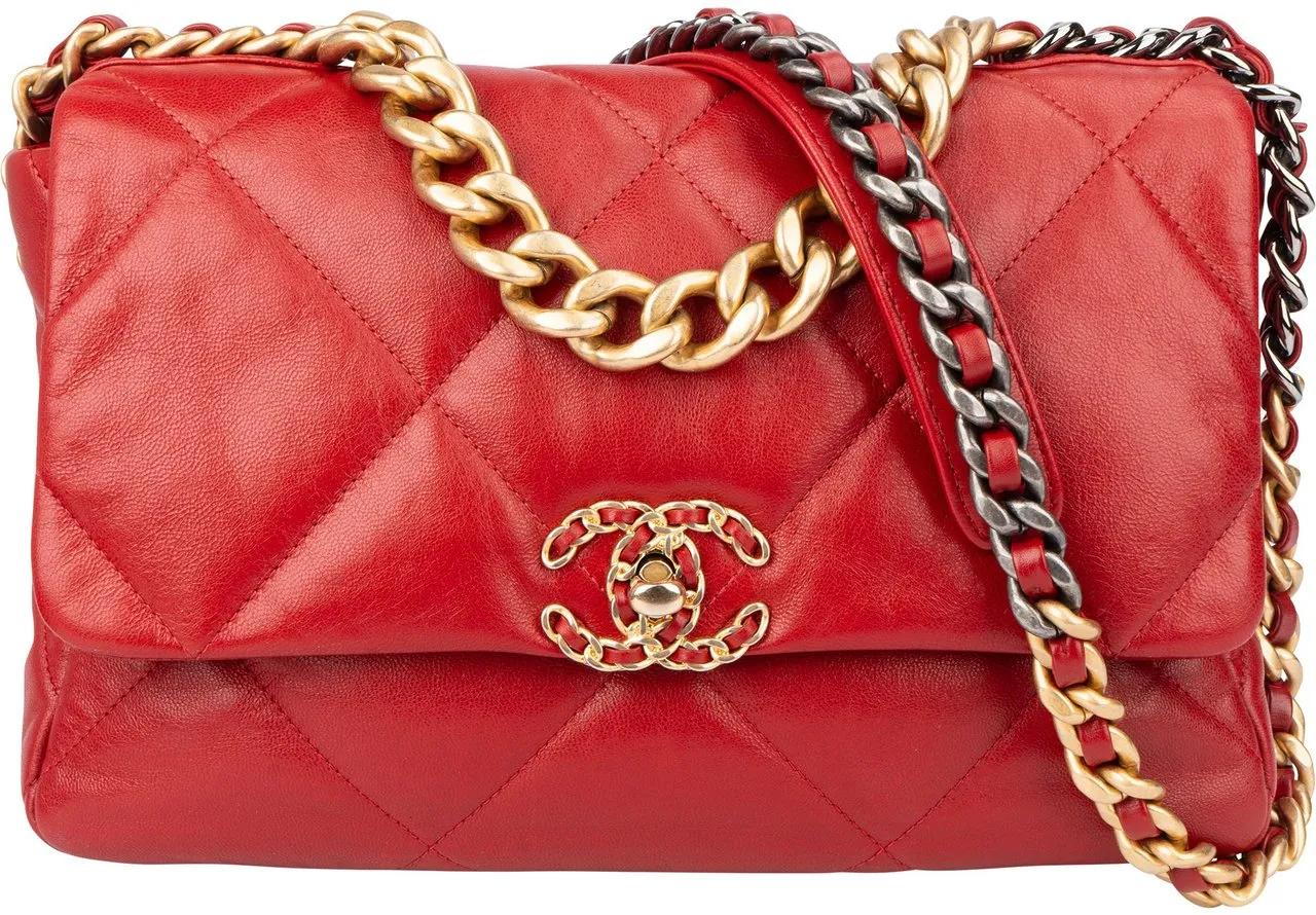 Chanel Crossbody Bags - Chanel 19 Quilted Lambskin Single Flap Crossbody B - Gr. unisize - in Rot - für Damen