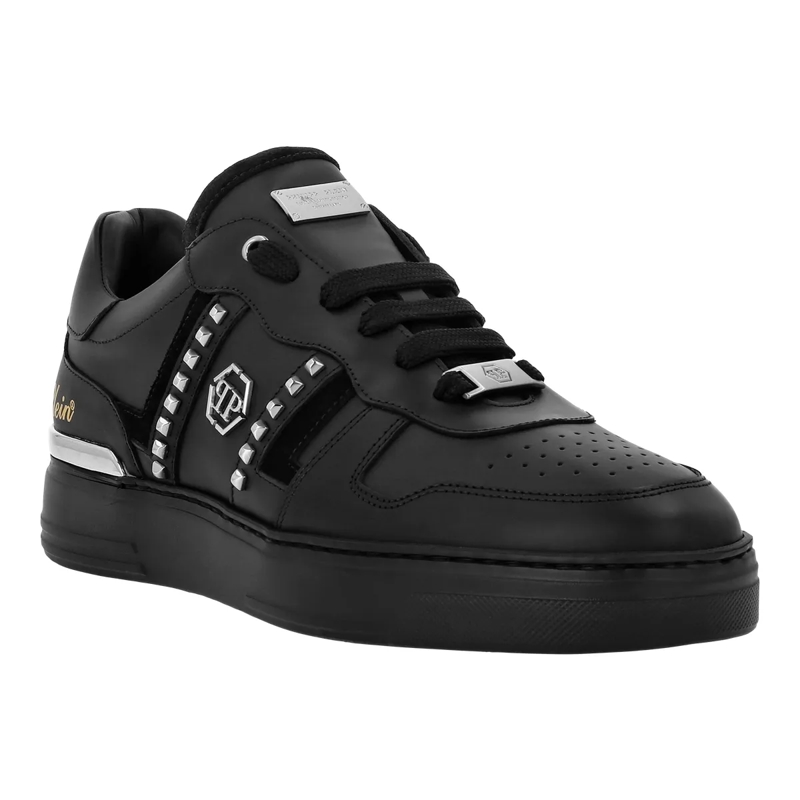 Philipp Plein Low-Top-Sneaker Lo-Top Turnschuhe Mit Nieten Verziert schwarz