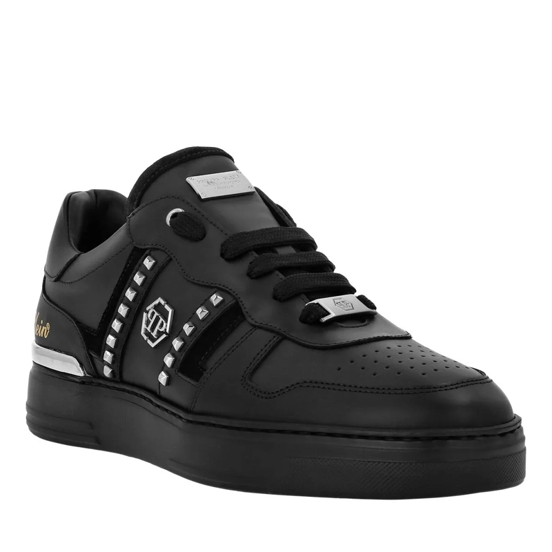 Philipp Plein Low-Top-Sneaker Lo-Top Turnschuhe Mit Nieten Verziert schwarz(Image 2)