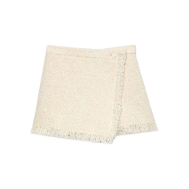 MSGM Casual Shorts Short With Fringe Neutrals