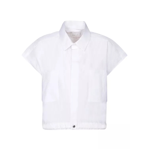 Sacai Short-Sleeved Shirt In Lightweight Fabric White 