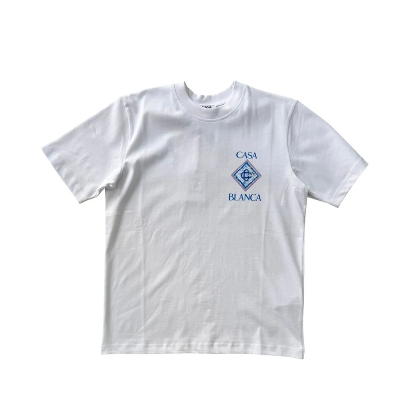 Casablanca T-shirt Short-Sleeve Graphic Logo T-Shirt With Relaxed Fit White