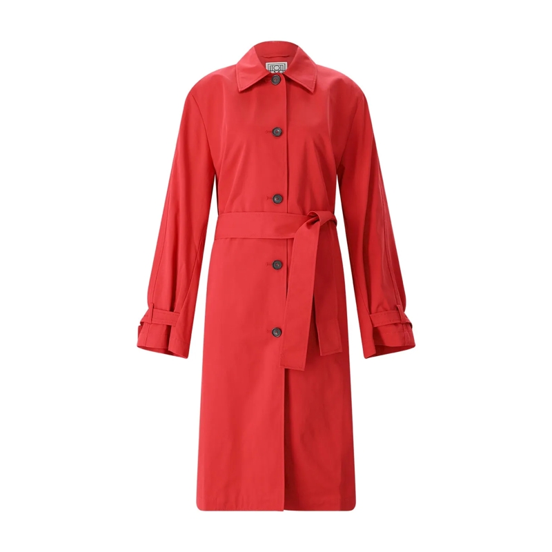 TOTEME Wintermantel Trenchcoat aus Bio-Baumwolle rot