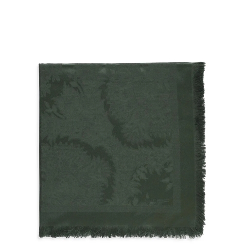 Etro Leichter Schal Wool And Silk Shawl Green