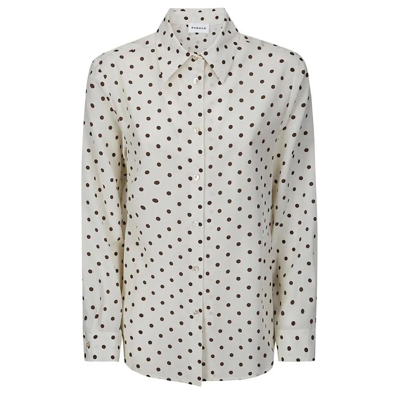 P.A.R.O.S.H. Chemise Silk Shirt With Classic Silhouette White