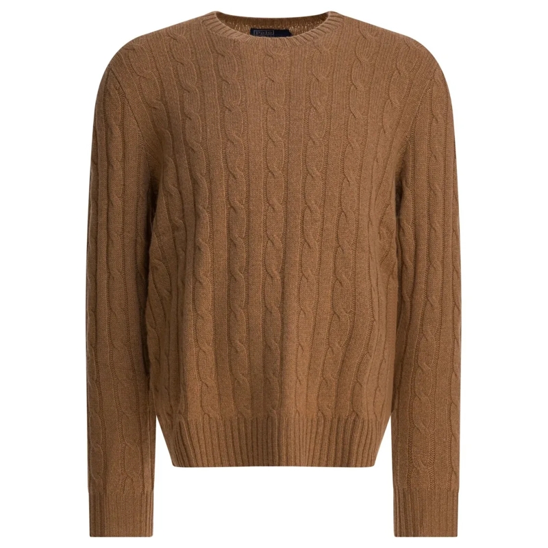 Polo Ralph Lauren Pullover Cable Knit Cashmere Sweater Brown