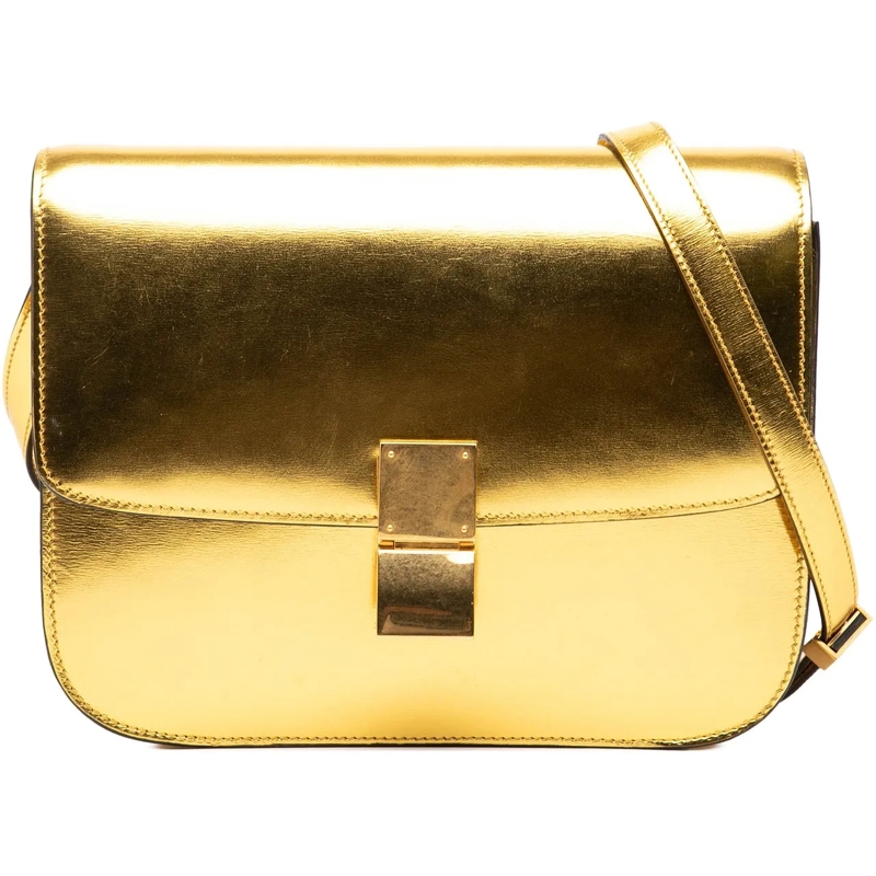 Celine Schultertasche Medium Calfskin Classic Box gold