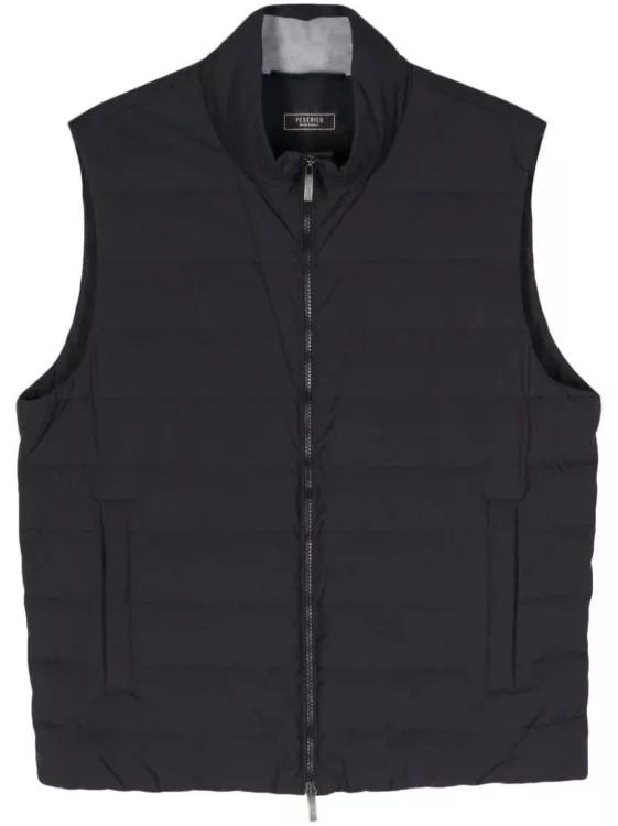 Peserico - Navy Blue Quilted Padded Gilet - Größe 52 - blue