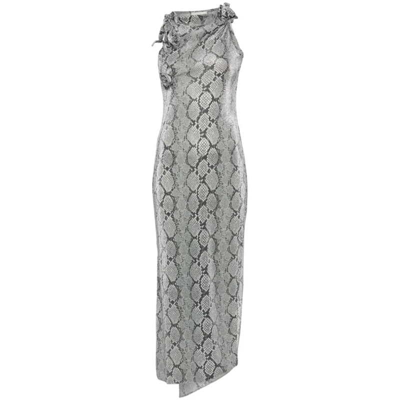 Coperni  Lamé Effect Maxi Dress Grey