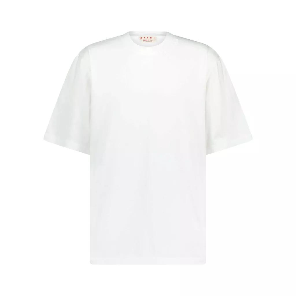 Marni - Oversized T-Shirt mit Logo-Stickerei - Größe 52 - white