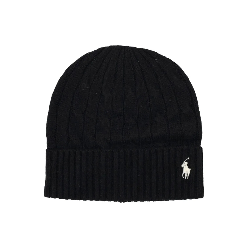 Polo Ralph Lauren Hoed Polo  Cable Wool-Cashmere Beanie Black