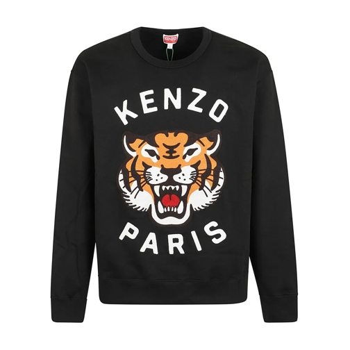 Kenzo Sweatshirts Lucky Tiger Emb Oversize Sweatshirt Black