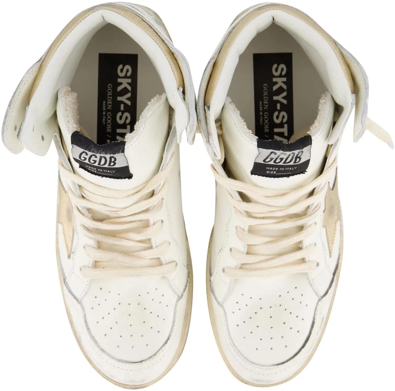 Thumbnail - Golden Goose Low-Top Sneaker - Dames Sky Star Sneaker Wit/Goud - Gr. 40 (EU) - in Weiß - für Damen