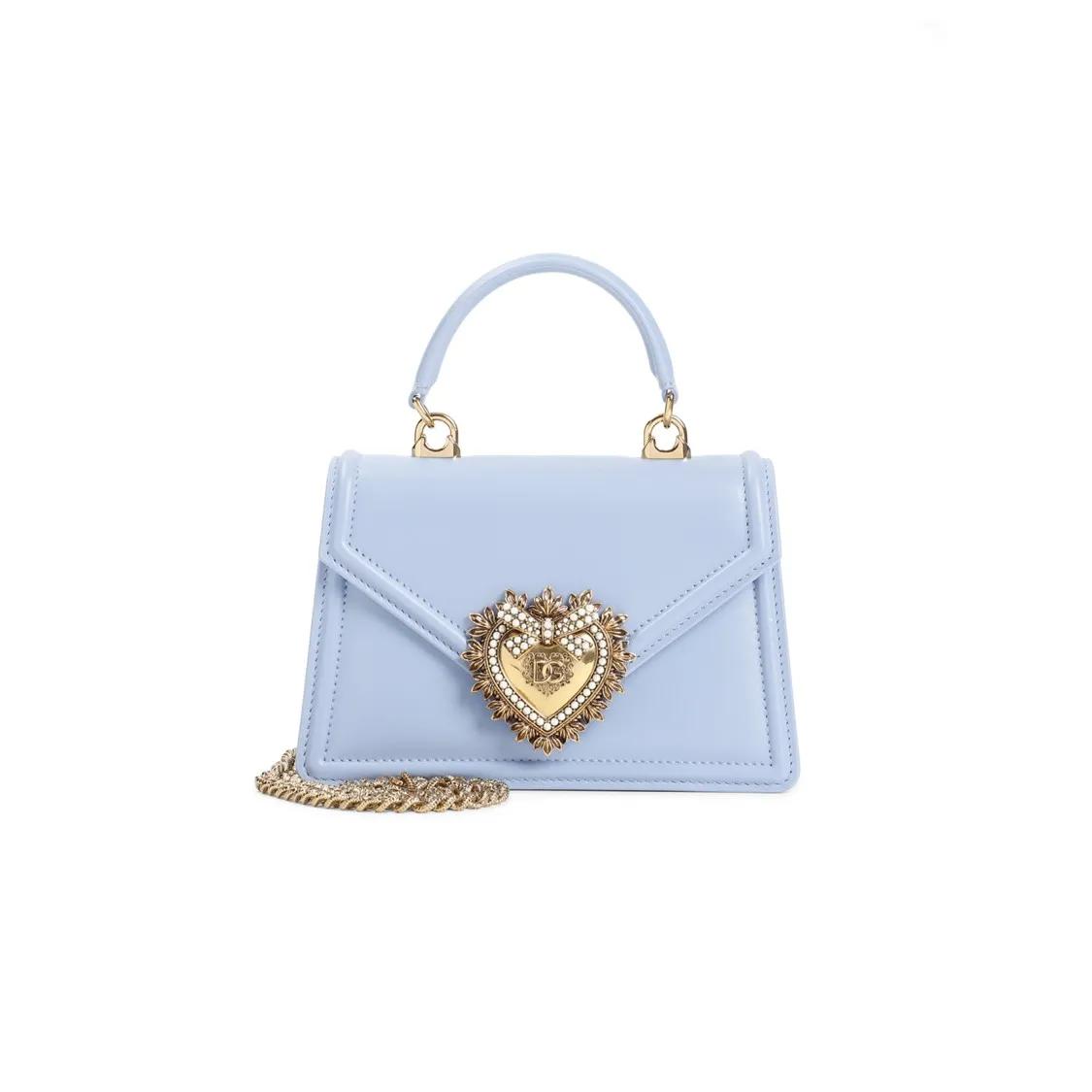 Dolce&Gabbana Shopper - Light Blue Leather Devotion Bag - Gr. unisize - in Blau - für Damen