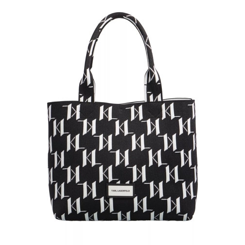 Karl Lagerfeld K/Monogram Knit Lg Tote Black Rymlig shoppingväska