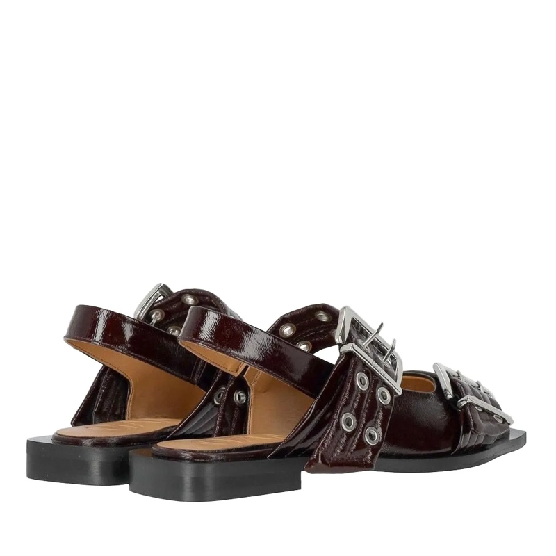 GANNI Ballerines Dames Chunky Buckle Ballerina Auberg rot(Image 3)