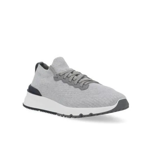 Brunello Cucinelli Knitted Runners Sneakers Grey Low-Top Sneaker