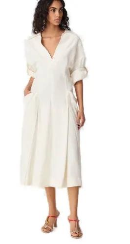 Thumbnail - Bottega Veneta - Relaxed Midi Dress - Größe 40 - weiß