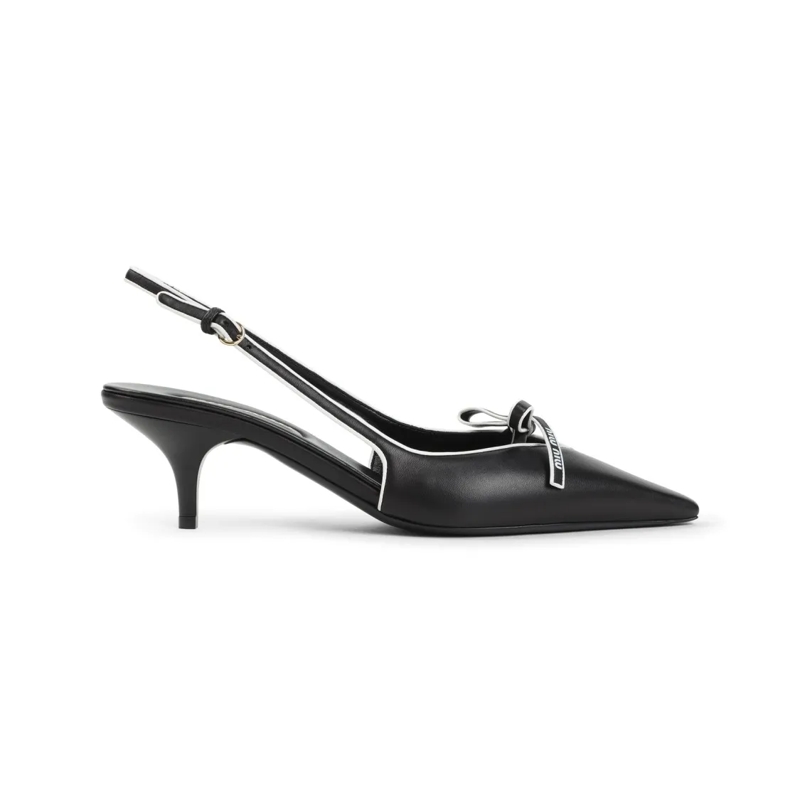 Miu Miu Pumps Pointed Toe Slingback Pumps Black