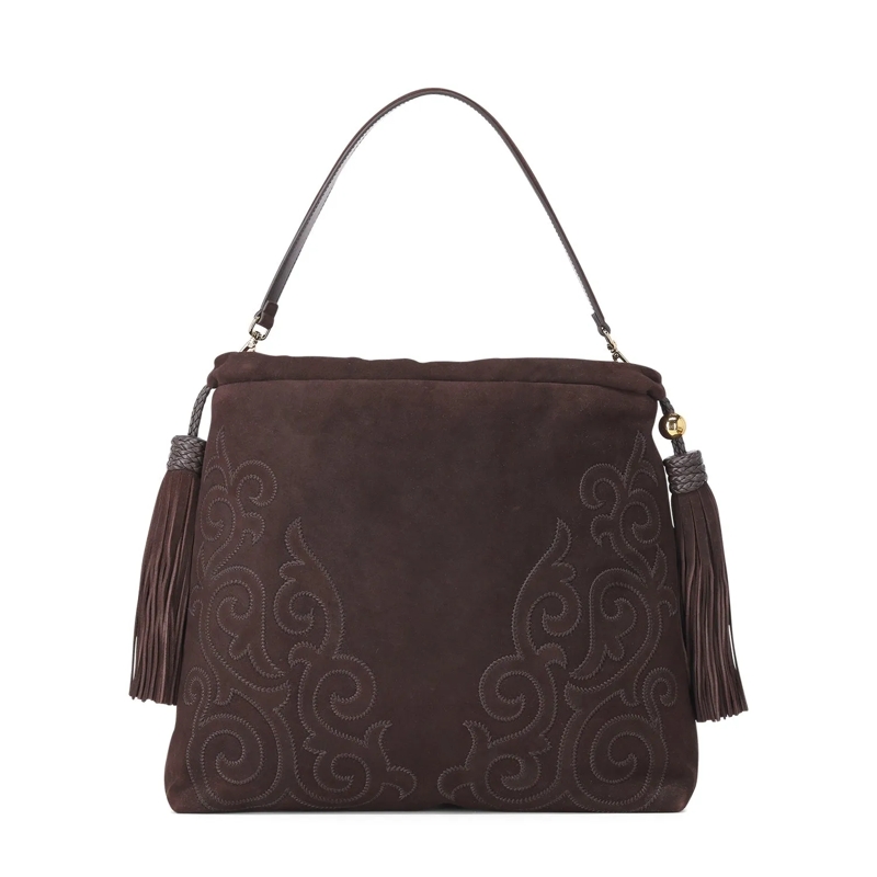 Etro Sac à bandoulière Tasche Kalispera aus Veloursleder braun