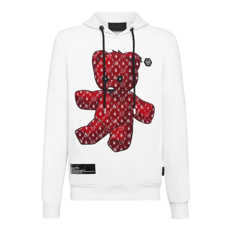 Philipp Plein Top Hoodie Teddy weiss
