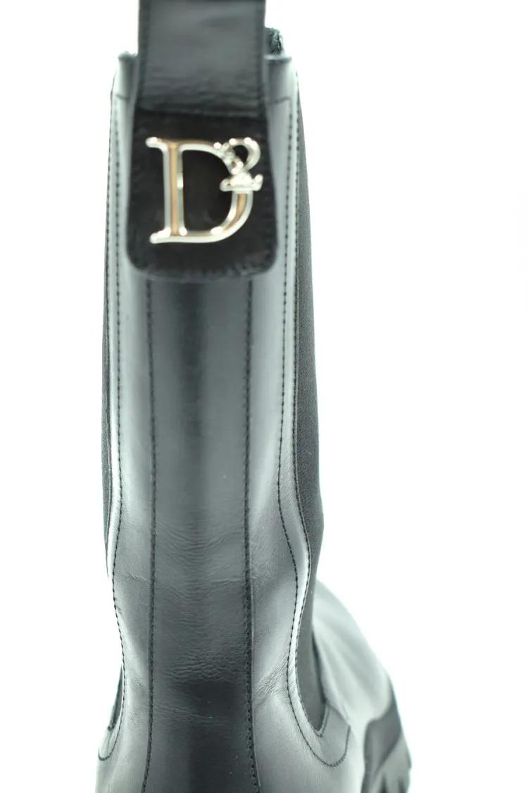 Thumbnail - Dsquared2 Stiefel - Black Leather Ankle Boots - Gr. 39 (EU) - in Grau - für Damen