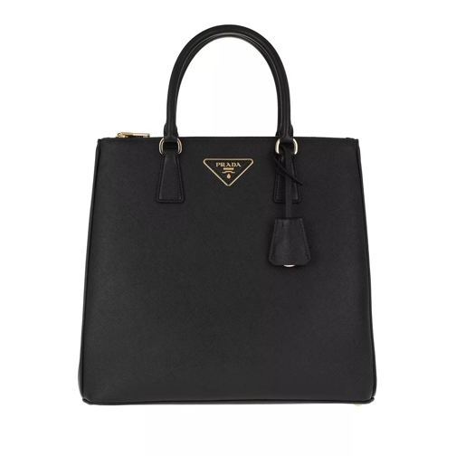 Prada Shoulder Bag Saffiano Leather Nero Rymlig shoppingväska
