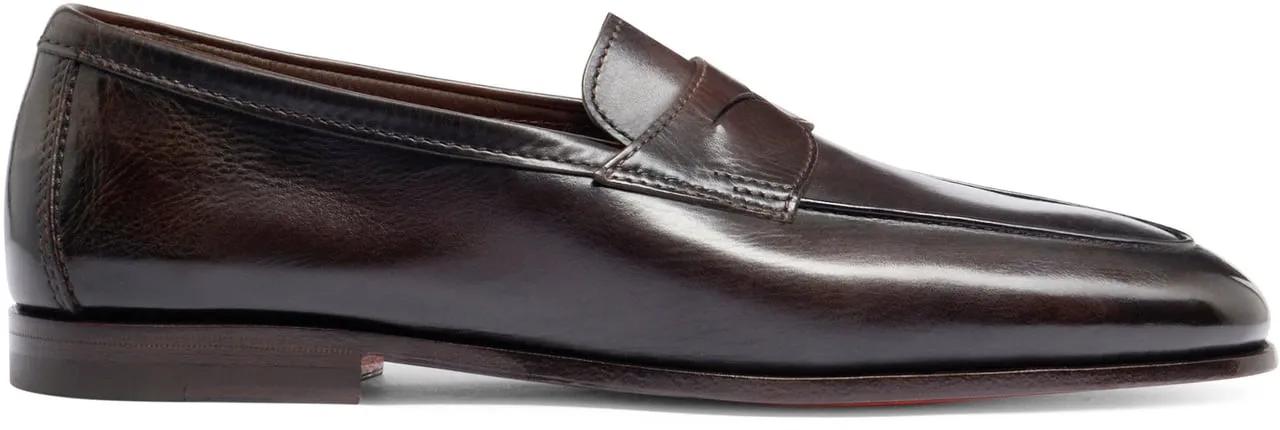 Santoni Loafer - Men's leather Carlo loafer - Gr. UK_8 - in Weiß - für Herren