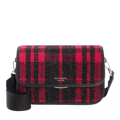 Kate Spade New York Buddie Plaid Fabric Medium Shoulder Bag Red Multi