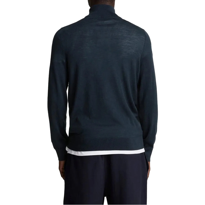 LYLE & SCOTT  Lyle & Scott Tonal Eagle Merino Quarter Zip Ju blau(Image 6)