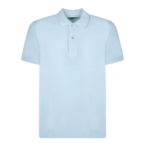 Tom Ford Cotton Pique Polo Shirt Blue 
