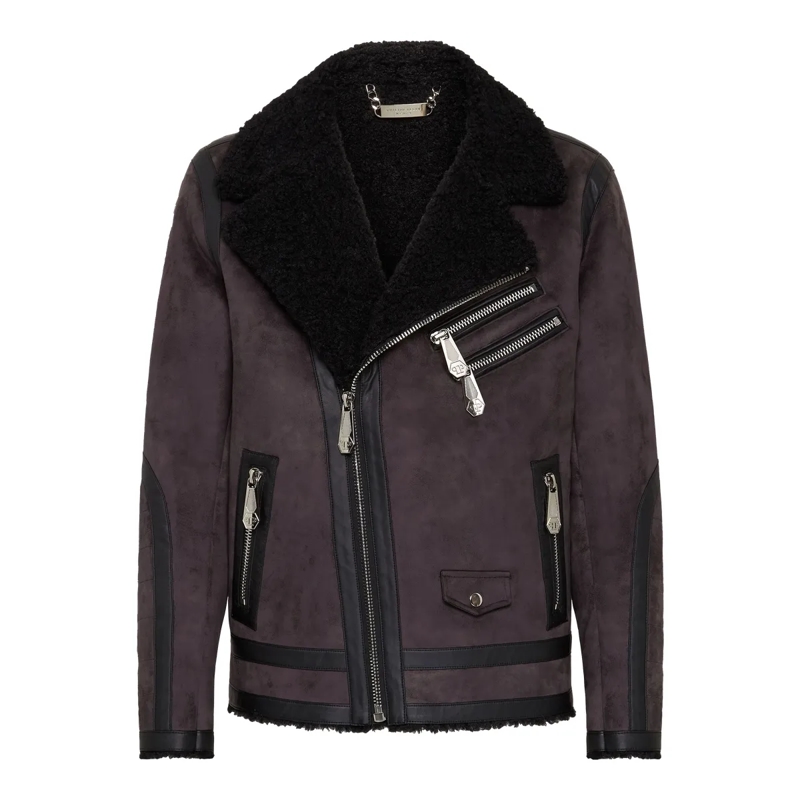 Philipp Plein Daunenjacke Biker-Jacke Iconic Plein schwarz