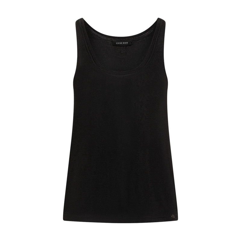 Anine Bing Top Tanktop in Strick-Optik schwarz