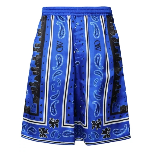 Off-White Blue Viscose Bermuda Shorts Blue 