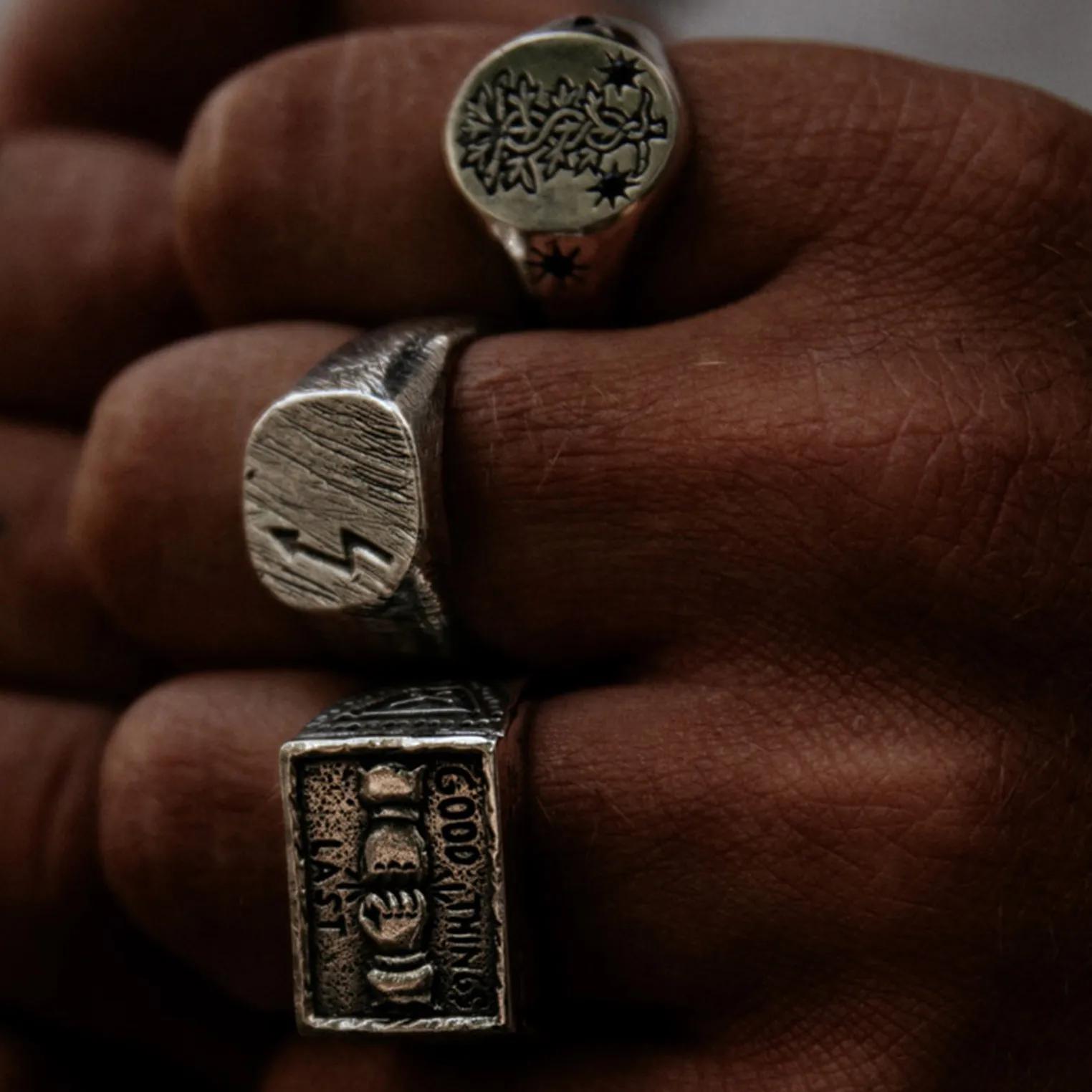 Thumbnail - Haze & Glory Ringe - Ring Siegelring - Good Things 925 Silber - Gr. 60 MM - in Silber - für Damen