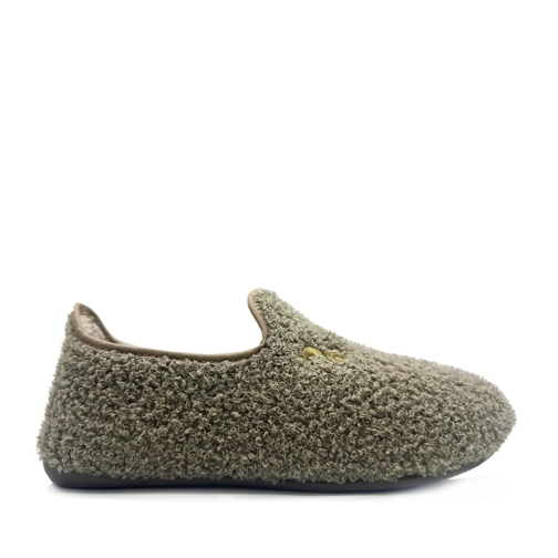 thies Pantoffel thies 1856 ® Rec Teddy Closed Slipper taupe (W/X) mehrfarbig