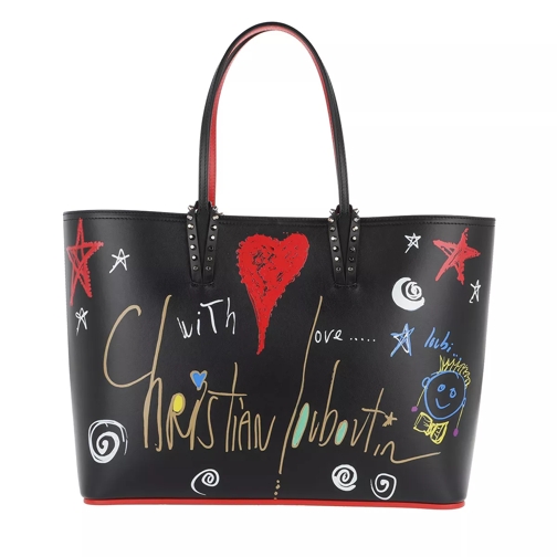 Christian Louboutin Heart Star Studded Tote Leather Black Tote