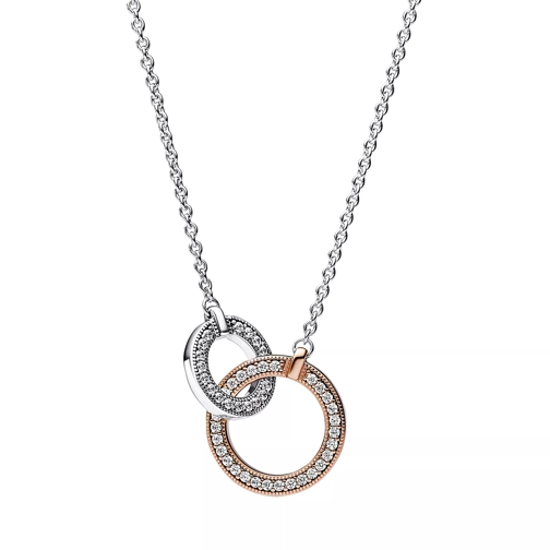 Pandora Pandora Signature Two-tone Intertwined Circles Necklace Kort halsband
