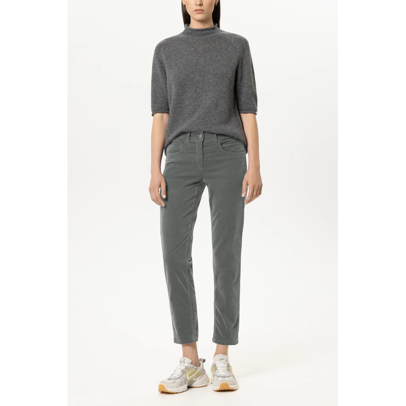 Luisa Cerano Stoffen broek Skinny-Velvet-Pants heather grey(Image 2)