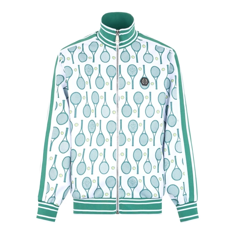 Philipp Plein Daunenjacke Tracksuit Jacket All-Over Tennis weiss