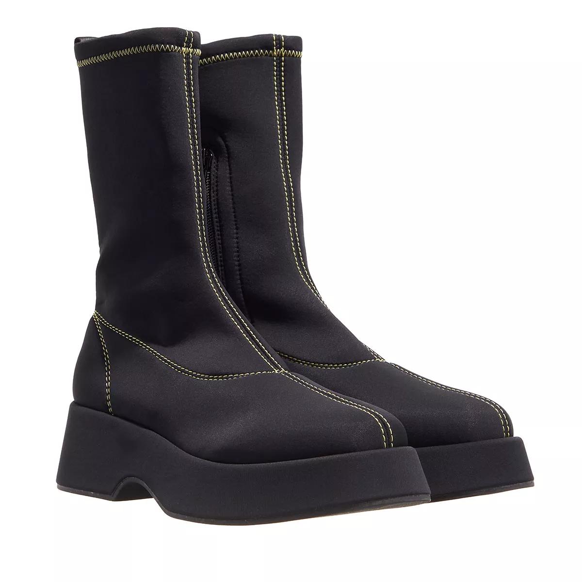 GANNI Boots & Stiefeletten - Retro Flatform Sockboot - Gr. 37 (EU) - in Schwarz - für Damen