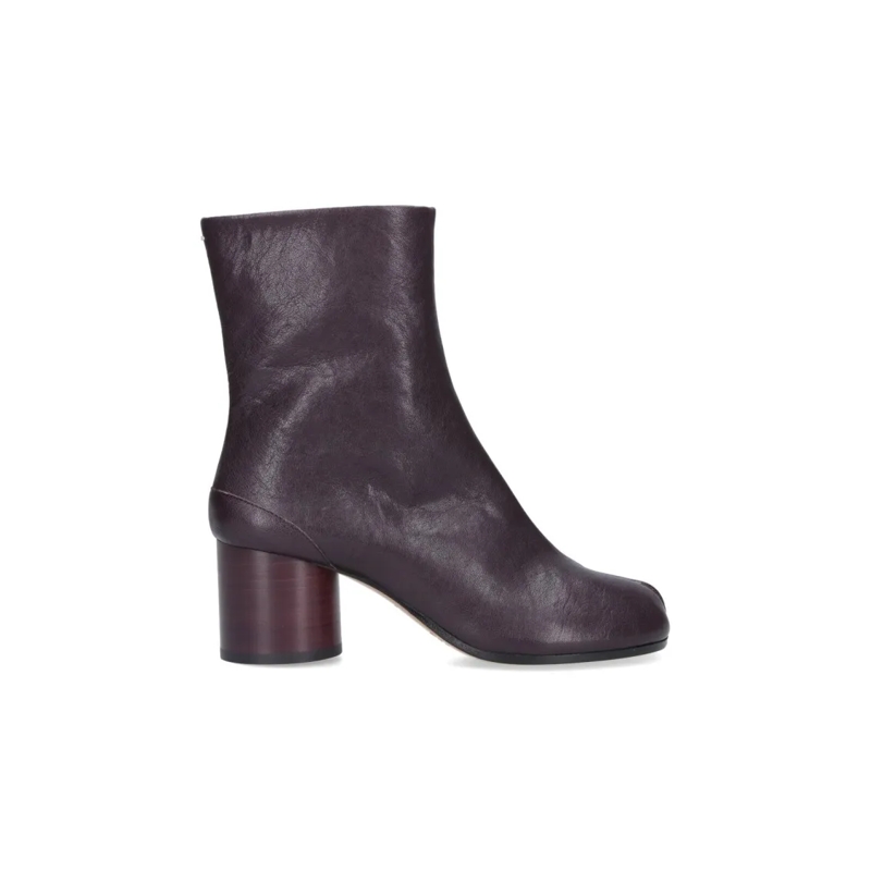 Maison Margiela Bottes Split-Toe Dark Brown Leather Ankle Boots Brown